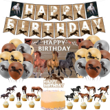 Horse Birthday Party Supplies Set with Horse Theme