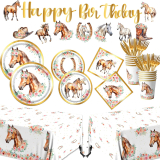 Horse Birthday Party Decorations-143Pcs Pink Floral