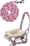 HKM Hobby Horse Halfterset – Halfter & Strick – Flower Print