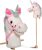 🌈 Pink Papaya Cheval Bâton (Hobby Horse) – Modèle Rainbow 🌈